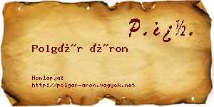 Polgár Áron névjegykártya